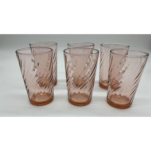VTG Arcoroc France Rosaline Pink Tumblers 6 Drinking Glasses Bar Contemporary